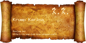Krump Karina névjegykártya